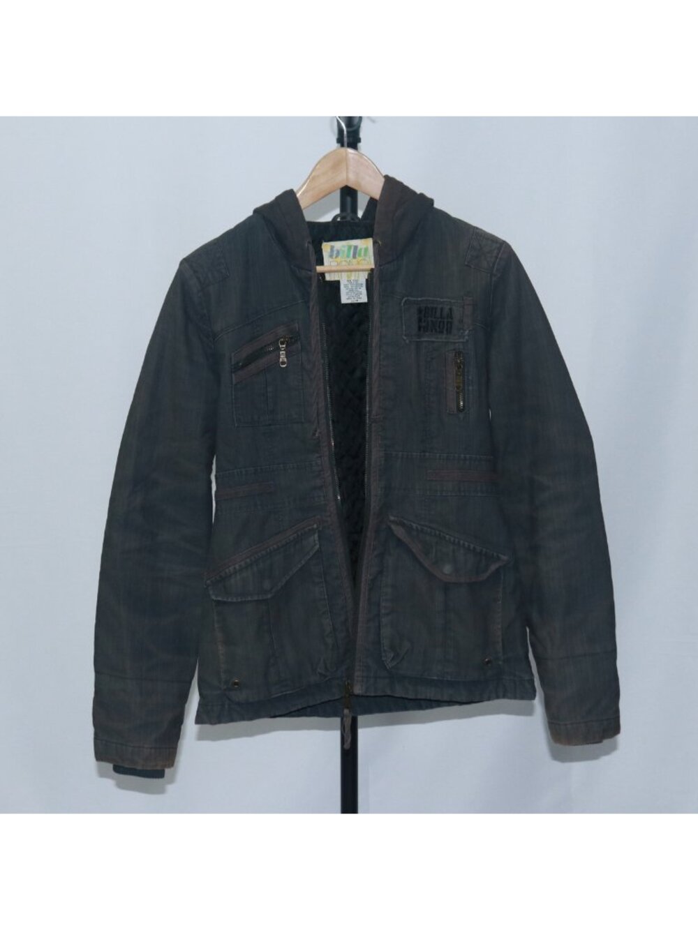 Billabong Womens Bomber 100% Cotton Jacket Black Y2k Size M